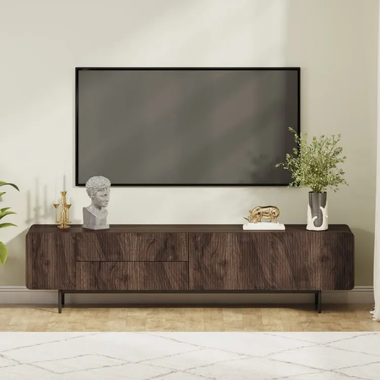 8 מזנון טלוויזיה יוקרתי לסלון דגם 4020 באורך 200 ס"מ צבע אגוז – תמונה 1