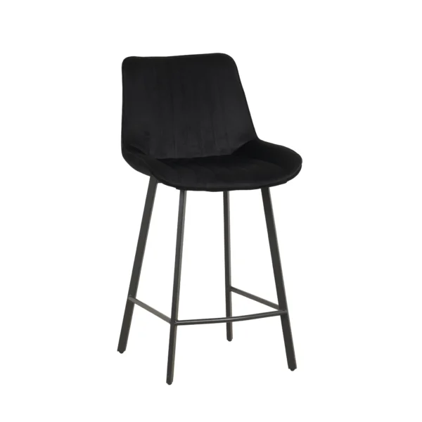 כיסא בר מרופד דגם 6144 בצבע שחור