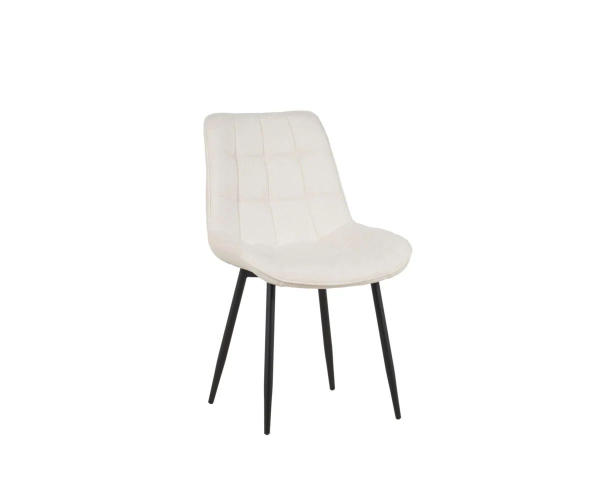 ⁦כיסא מרופד לפינת אוכל דגם 6144 בצבע קרם⁩ – תמונה ⁦3⁩