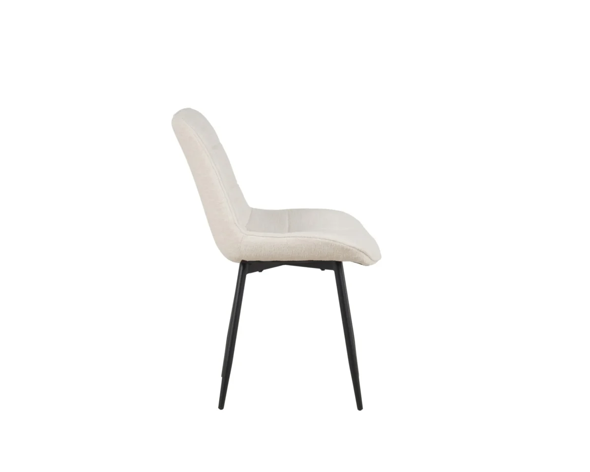 ⁦כיסא מרופד לפינת אוכל דגם 6144 בצבע קרם⁩ – תמונה ⁦2⁩