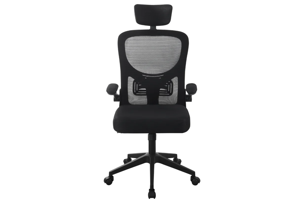 ⁦כיסא מחשב משרדי מתכוונן דגם 7022 בצבע שחור שילוב לבן⁩ – תמונה ⁦2⁩