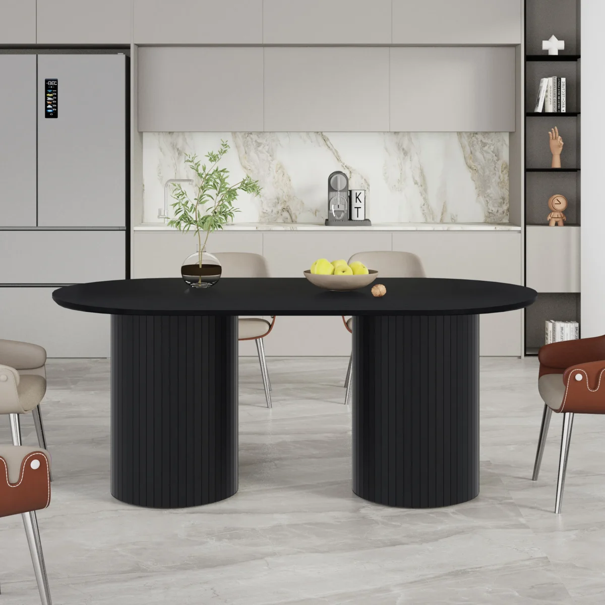 ⁦שולחן פינת אוכל אובלי דגם 816 בצבע שחור⁩ – תמונה ⁦5⁩