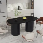 שולחן פינת אוכל אובלי דגם 816 בצבע שחור