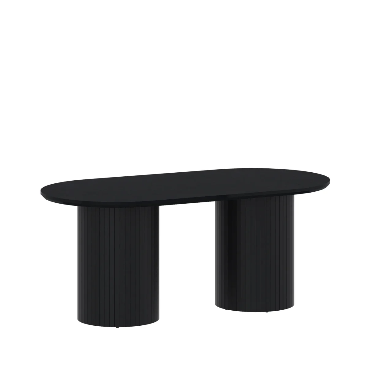 שולחן פינת אוכל אובלי דגם 816 בצבע שחור, בגודל 180×90 ס״מ, יציב במיוחד עם רגליים עגולות רחבות, הרכבה קלה ואיכות גבוהה במחיר משתלם.