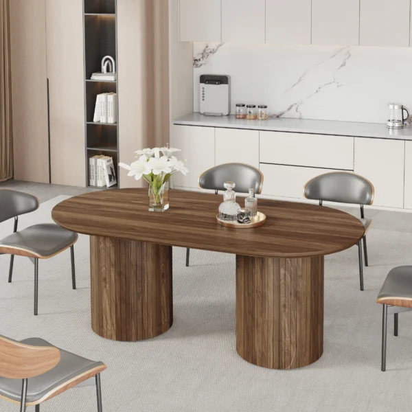 שולחן פינת אוכל אובלי דגם 816 בצבע אגוז