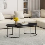 שולחן סלון אובלי בצבע שחור דגם 5009