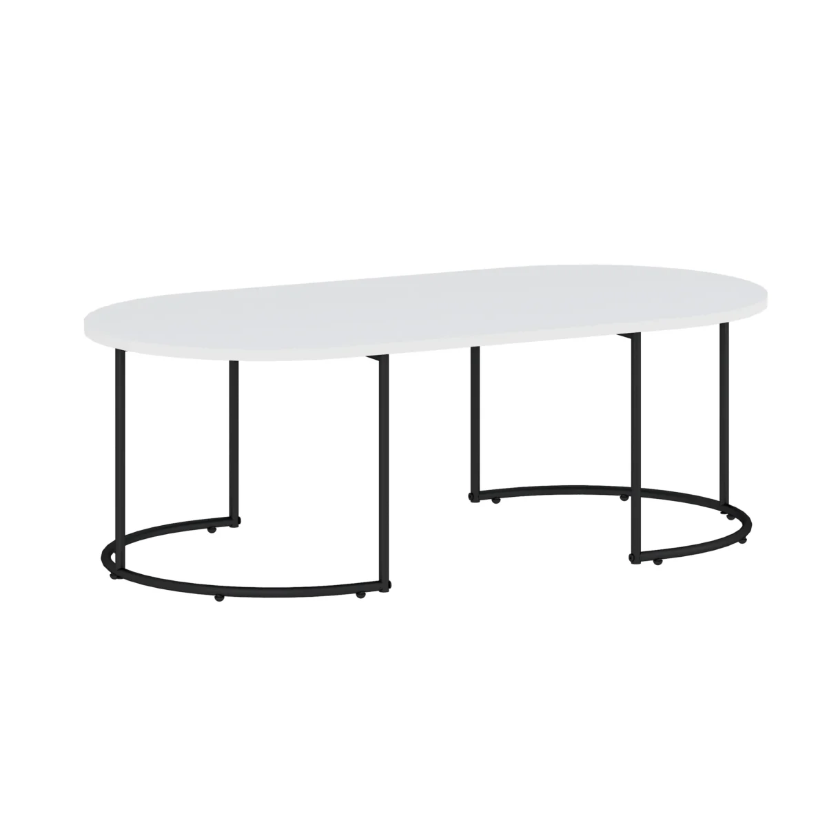 ⁦שולחן סלון אובלי בצבע לבן דגם 5009⁩ – תמונה ⁦3⁩