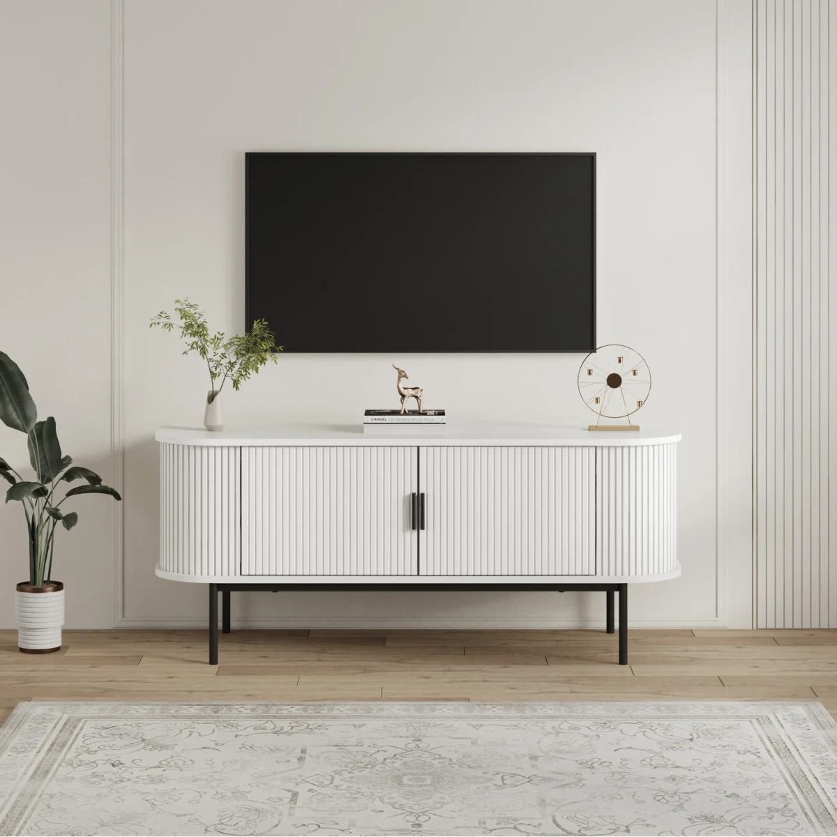 ⁦מזנון טלוויזיה מעוצב לסלון דגם 4078 באורך 120 ס"מ צבע לבן⁩ – תמונה ⁦2⁩
