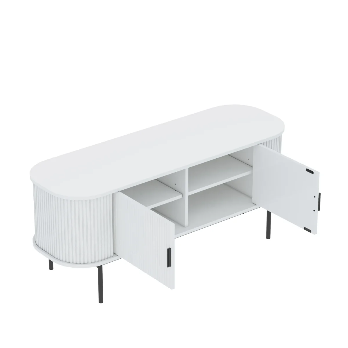 מזנון טלוויזיה דגם 4078 בצבע לבן מבית Step Up הוא שילוב מושלם בין עיצוב מודרני, איכות חומרים גבוהה ופתרון אחסון פונקציונלי לסלון.