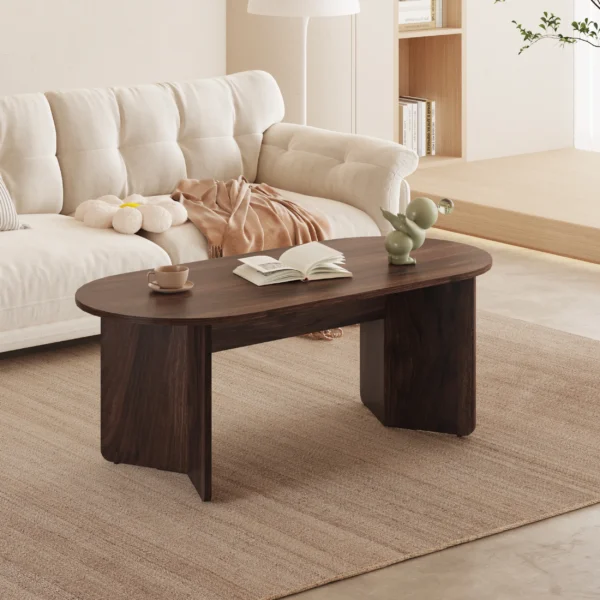 שולחן סלון אובלי דגם 5030 בצבע אגוז