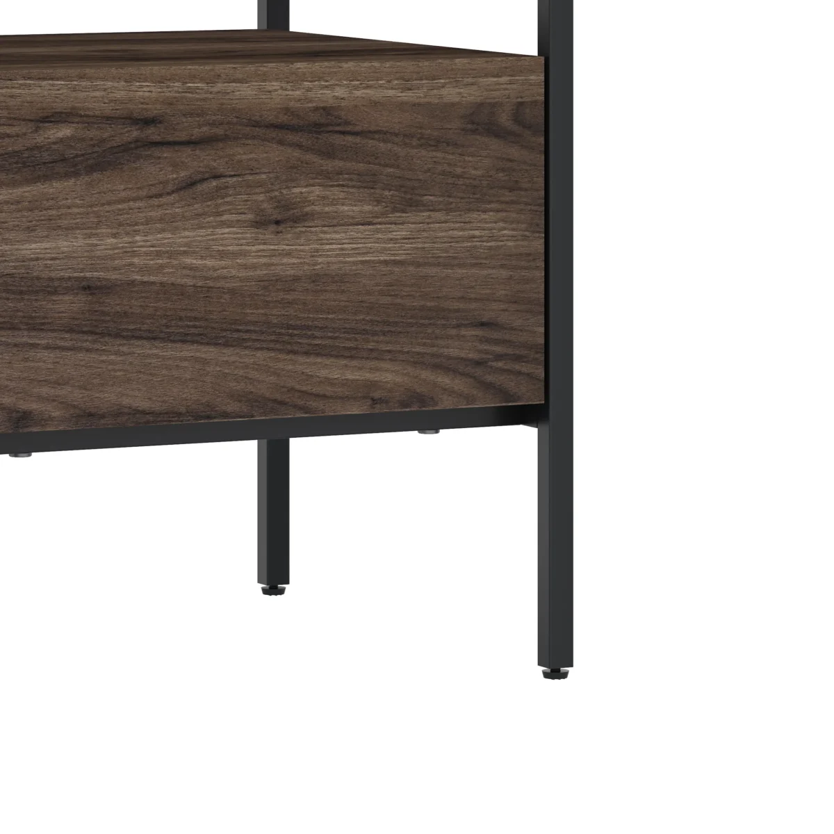 ⁦שידת לילה מעוצבת לצד המיטה בצבע אגוז בשילוב זכוכית דגם 3284⁩ – תמונה ⁦9⁩